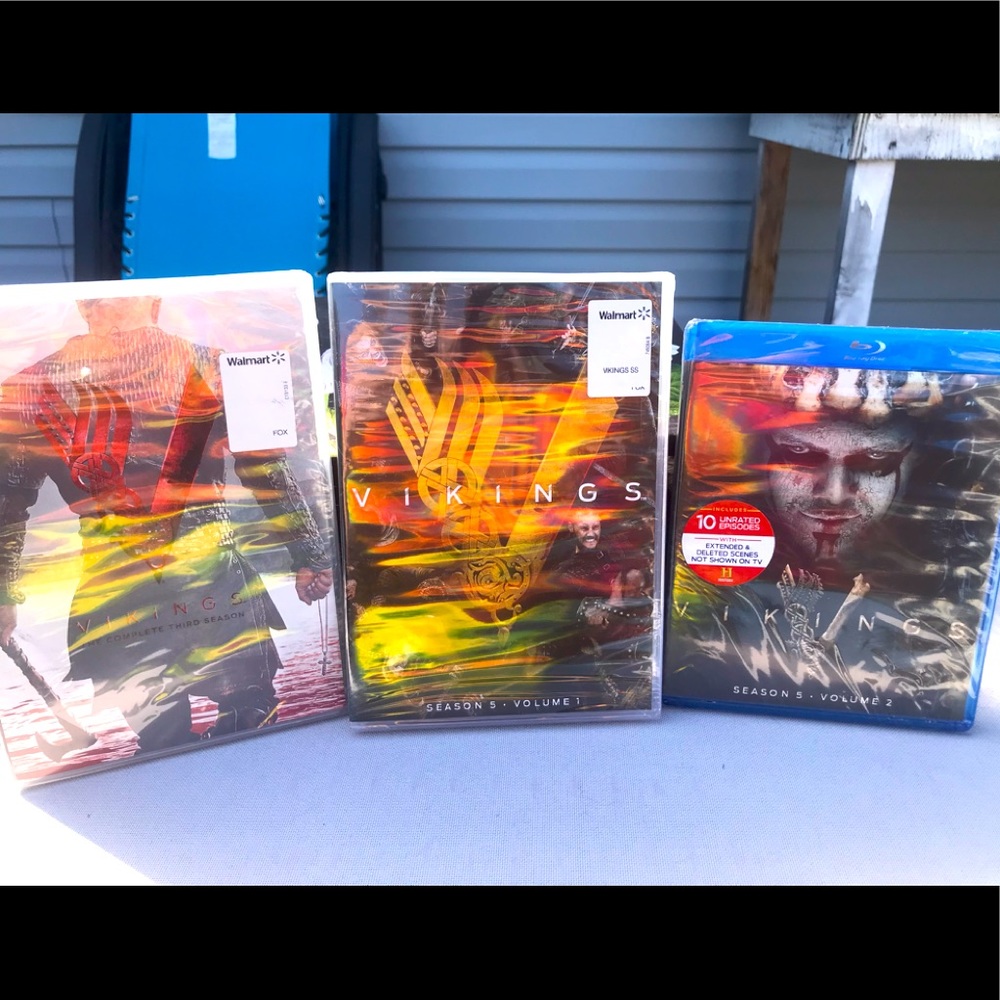 Vikings Series. Seasons 3; 5 Part 1;& 5 Part 2 on two DVD’s and 1 BluRay. New.